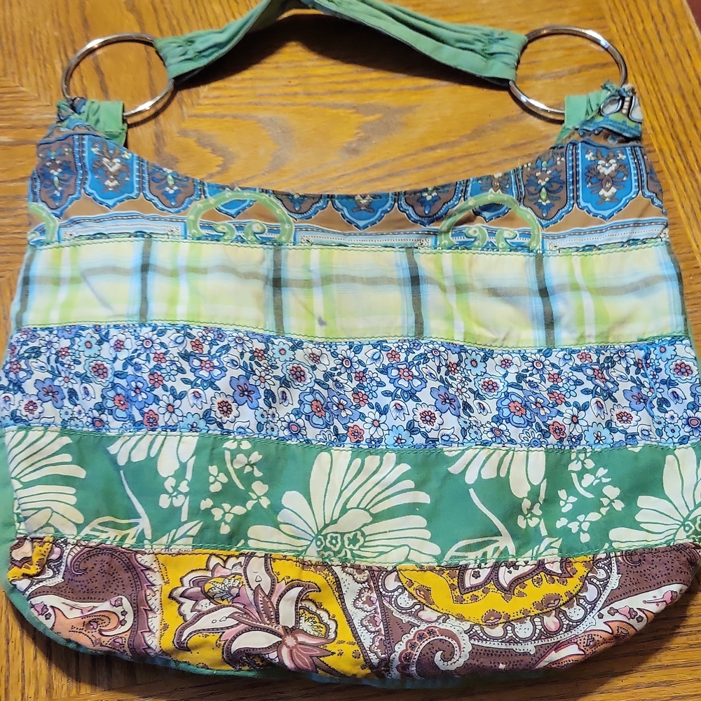 Multicolor Patchwork Hobo Bag - image 1